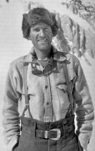 Henry Bradford Washburn Jr. (June 7, 1910 – January 10, 2007) was a renowned American explorer, mountaineer, photographer, and cartographer who contributed input and expertise to both the mountain troops and the Air Force during World War II. He served in the Officer of the Quartermaster General’s, and helped organize the 1942 Alaskan Test Expedition to Denali that made the mountain’s third ascent while testing gear and clothing for the Army. A Harvard University graduate and member of the Harvard Mountaineering Club, Washburn became part of the Harvard Five. He achieved more than a dozen first ascents and new routes on major Alaskan and Yukon peaks, including the first ascents of Mount Sanford, Mount Crillon, Mount Marcus Baker, Mount Bertha, Mount Hayes, and Mount Lucania (on the U.S.-Canada border) between 1933 and 1955. His wife, Barbara Washburn, joined him on many expeditions and became the first woman to summit Denali (Mount McKinley). Brad Washburn's diverse achievements encompassed photography, cartography, and museum leadership as well. He pioneered the use of air supplies for mountaineering expeditions and of aerial photography for analyzing mountains and planning expeditions. His extensive collection of black-and-white photos, primarily of Alaskan peaks and glaciers, set the reference standard for route photos of Alaskan climbs. As a pioneering mountain photographer, he produced an unparalleled body of work, capturing the cold Alaskan wilderness and providing invaluable insights for exploratory climbing. His aerial photographs, meticulous in detail and artistic in nature, influenced countless expeditions and first ascents in Alaska. As a professional cartographer, Washburn crafted the most accurate maps of Mt. McKinley, the Grand Canyon, Western Yukon, and Mt. Everest. His work, including Everest and Presidential Range scale models, set new standards in cartography. In 1939, Washburn assumed the role of Director of the Museum of Natural History in Boston, later instrumental in founding and developing Boston's Museum of Science. His commitment spanned 41 years as director, contributing to the museum's transformation into one of the world's finest teaching museums. Brad's innovative approach and dedication made learning fun and exciting, setting new standards for interactive exhibits.